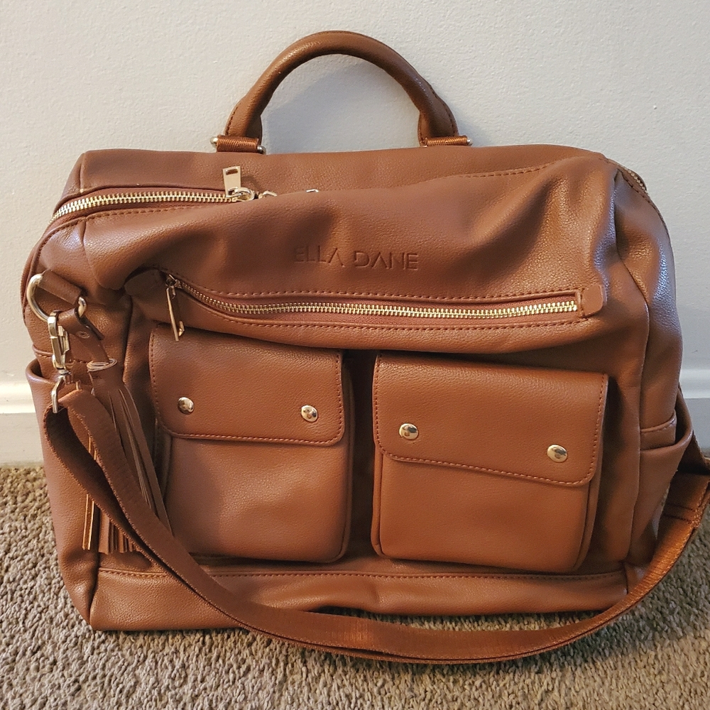 Ella Dane Faux Leather Diaper Bag